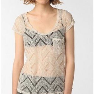 Kimchi Blue Stretch Lace Pocket Tee